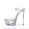 Pleaser - ECLIPSE608 Sandale à bride à la cheville, Pole dance chaussures - Chaussures de pole dance - Transparent Product image